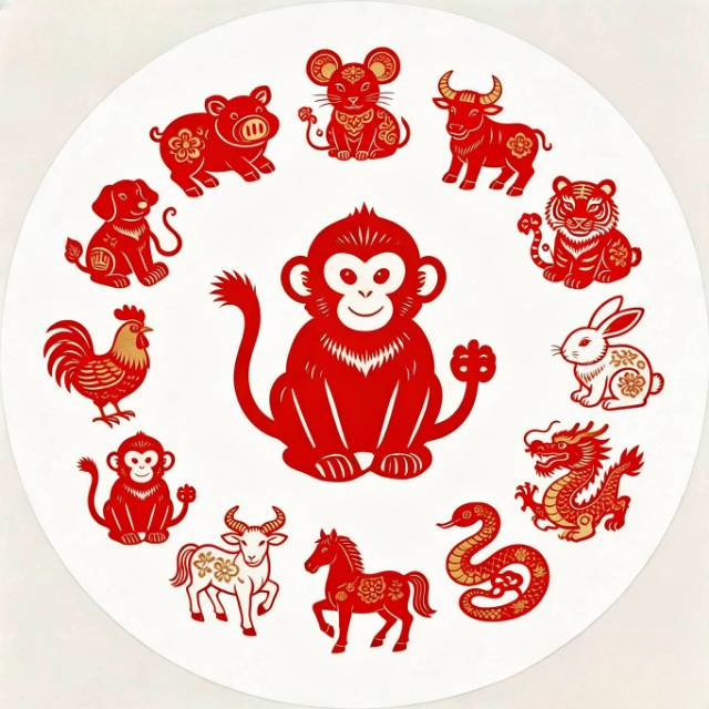 Zodiac Circle Monkey