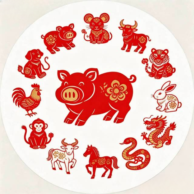 Zodiac Circle Pig