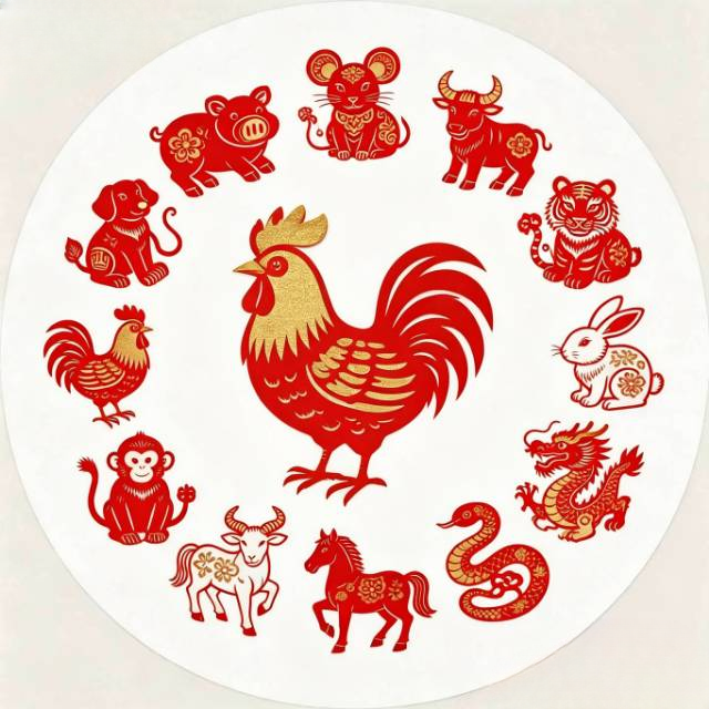 Zodiac Circle Rooster